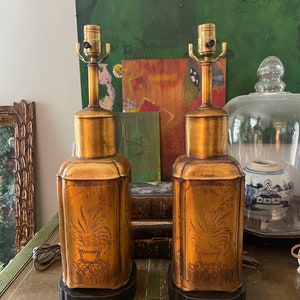 Pair of Gold Gilt Chinoiserie Frederick Cooper Lamps