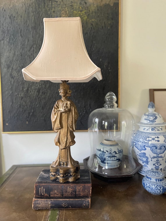 Vintage Asian Chalkware Quan Yin Lamp Etsy Australia
