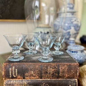 Set aus vier (4) Vintage Blue Gulli Ingrid Stemware aus Glas