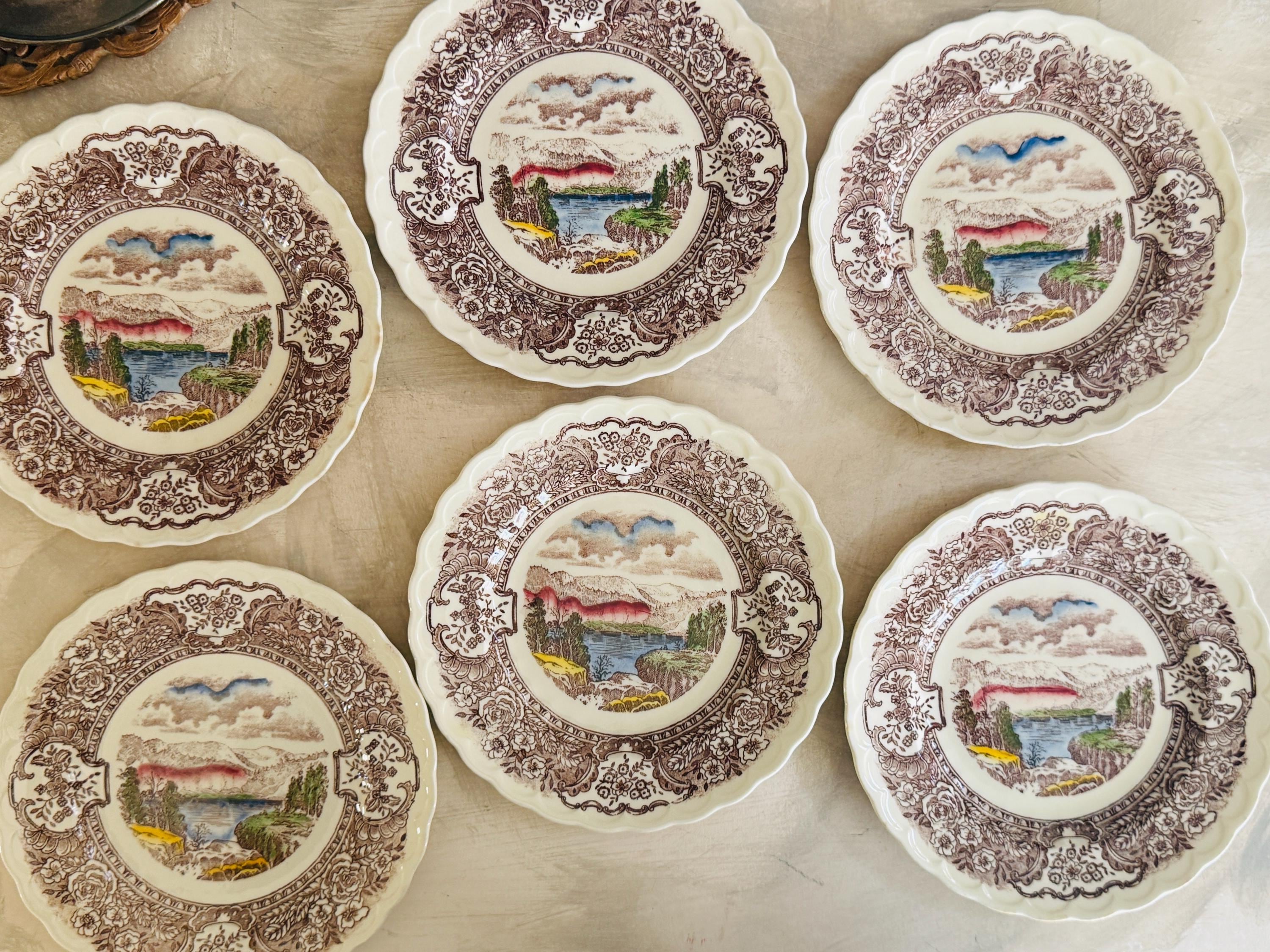 Set of Six Vernon Kilns Vernons 1860 Salad Plates California