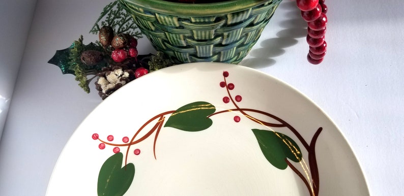 6 9 12 Dinner Plate by Blue Ridge Southern Potteries Holiday Dining Christmas Decor Cottage Farmhouse Neutral 1950 Dinnerware Set of Six