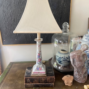 Vintage Porcelain Famille Rose Slender Buffet Lamp