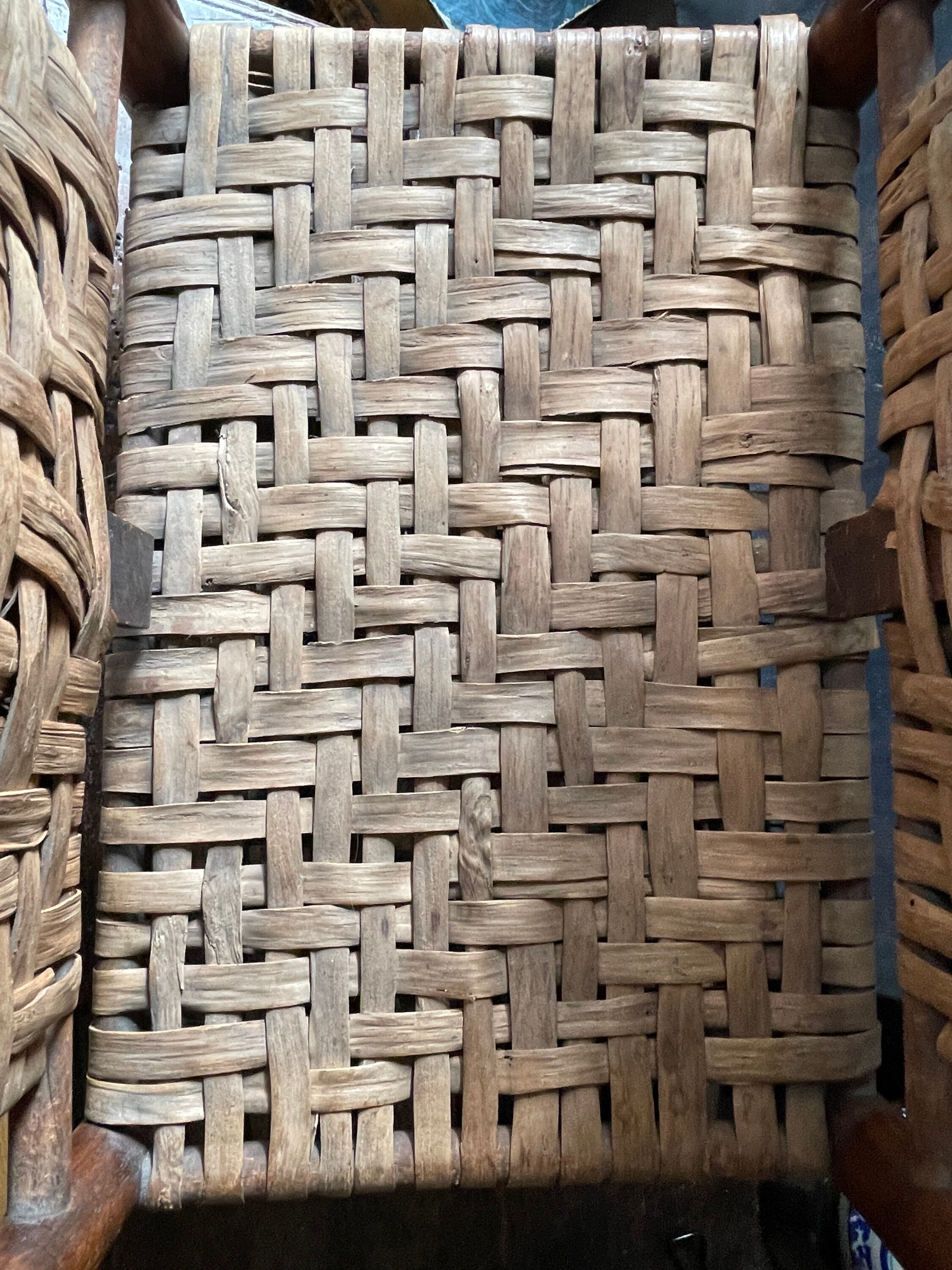 Antique Splint Wood Woven Magazine Rack Cottage Decor Etsy