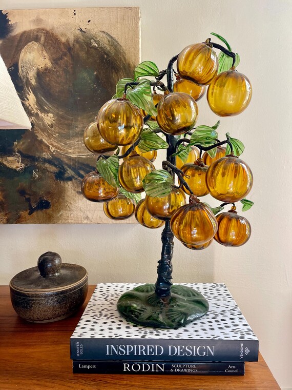 Vintage Large Glass Citrus Tree Chinoiserie Chic