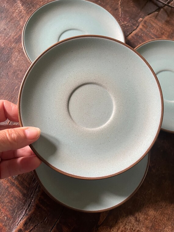 Set of Four (4) Heath Ceramics Robin Egg Blue Pottery Saucer