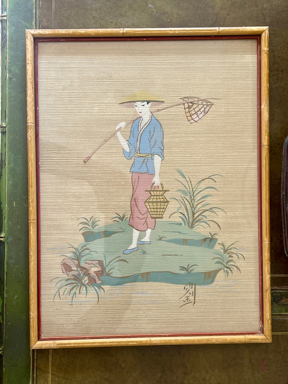Vintage Asian Painting on Paper