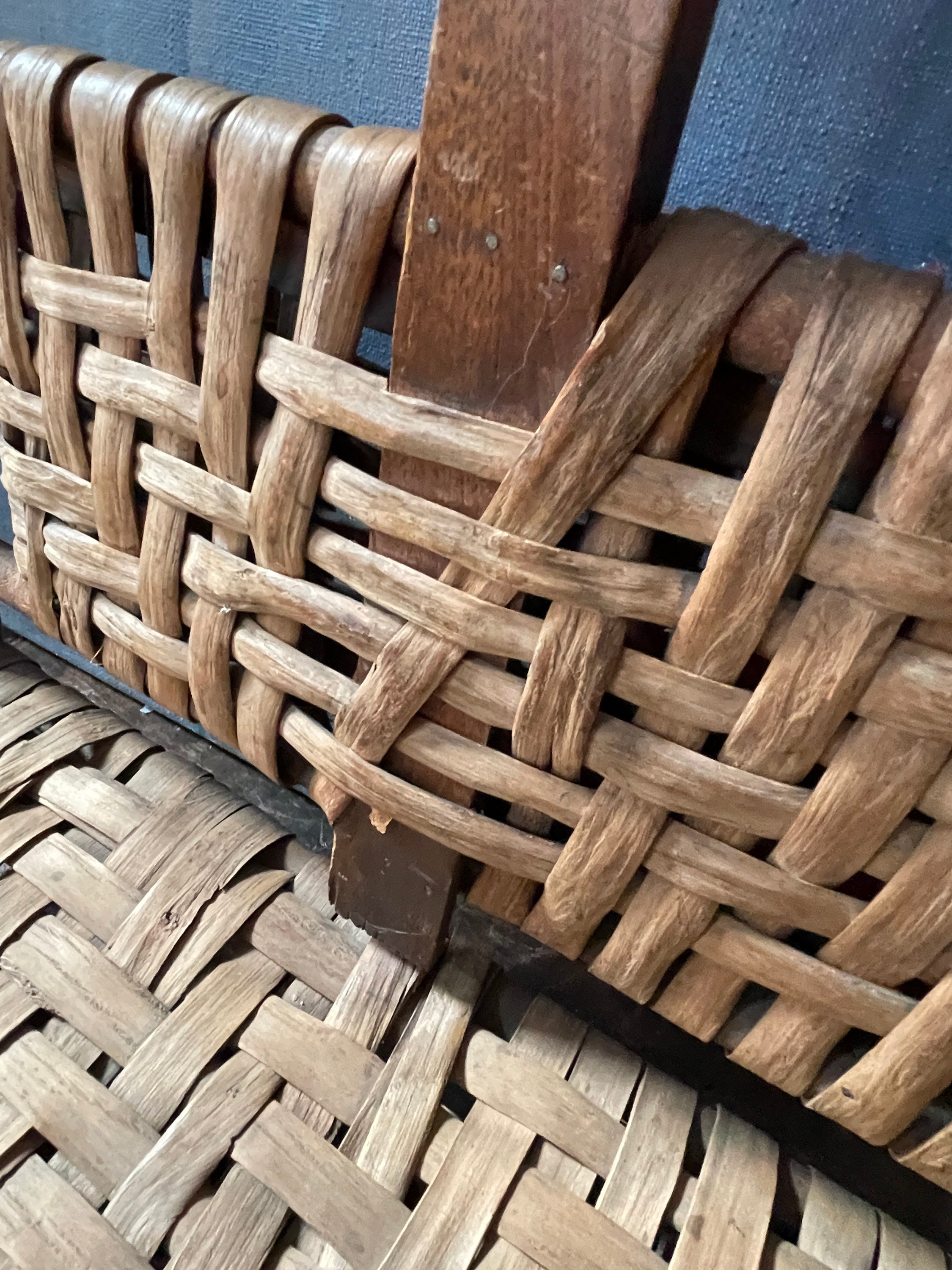 Antique Splint Wood Woven Magazine Rack Cottage Decor Etsy