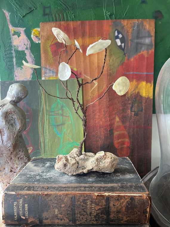 Vintage Shell Tree on Coral
