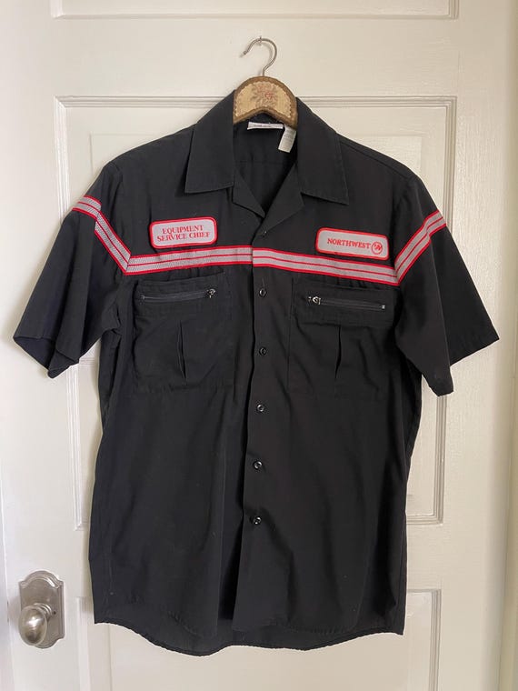 Vintage Northwest Airlines Equipment Service Chief Uniform Shirt