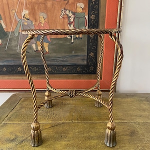 Vintage Gilt Italian Rope Cocktail Table