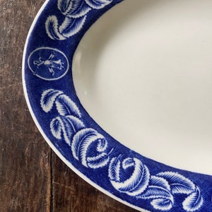 Vintage Blue and White English Duraline Oval Plate by Grindley Hotelware