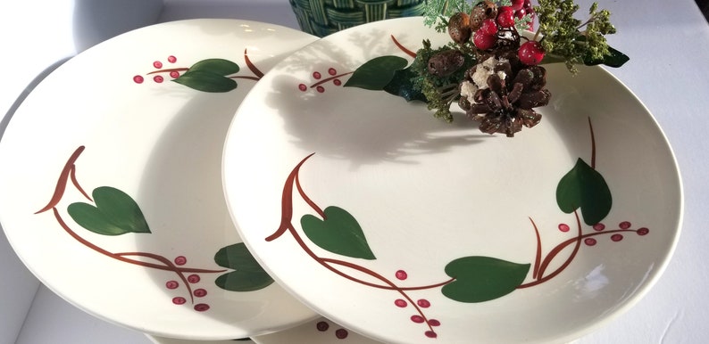 6 9 12 Dinner Plate by Blue Ridge Southern Potteries Holiday Dining Christmas Decor Cottage Farmhouse Neutral 1950 Dinnerware Set of Six