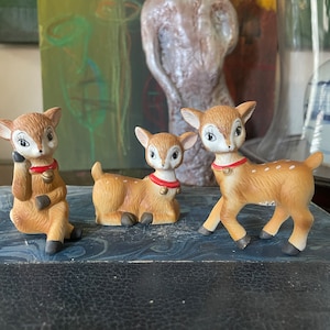 Set of Three (3) Vintage Japanese Ceramic Deer