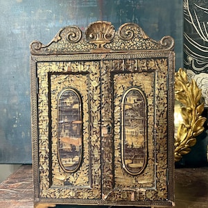 19th Century Chinese Export Lacquer Table Cabinet Qing Period