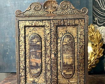 Gabinete de mesa lacado de exportación chino del siglo XIX del período Qing