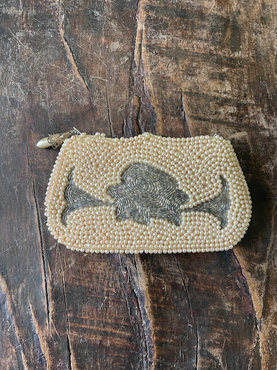Vintage Pearl and Beaded Handbag Clutch - image 1