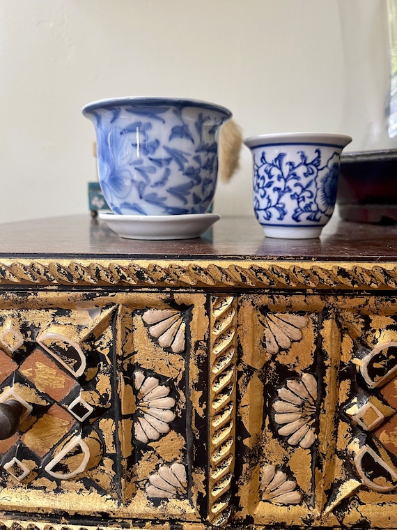 Collection of Two (2) Miniature Blue and White Chinese Planters