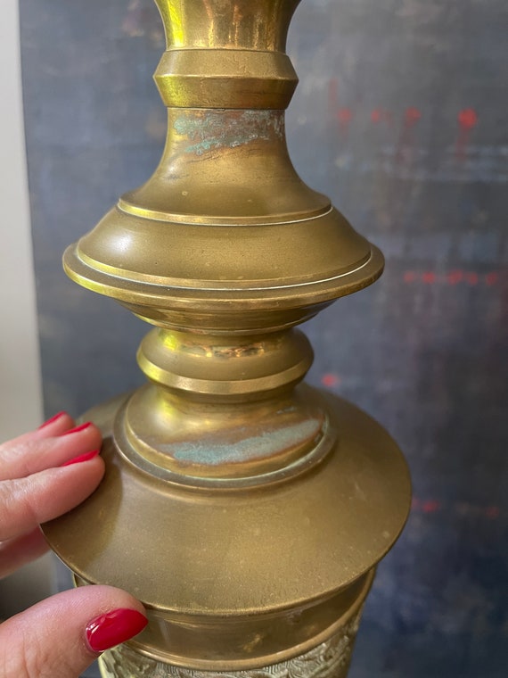 Pair of Mid Century Tall James Mont Style Brass Table Lamps - Etsy