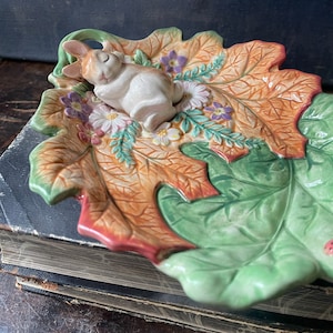 Fitz and Floyd Easter Bunny Rabbit Trinket Dish