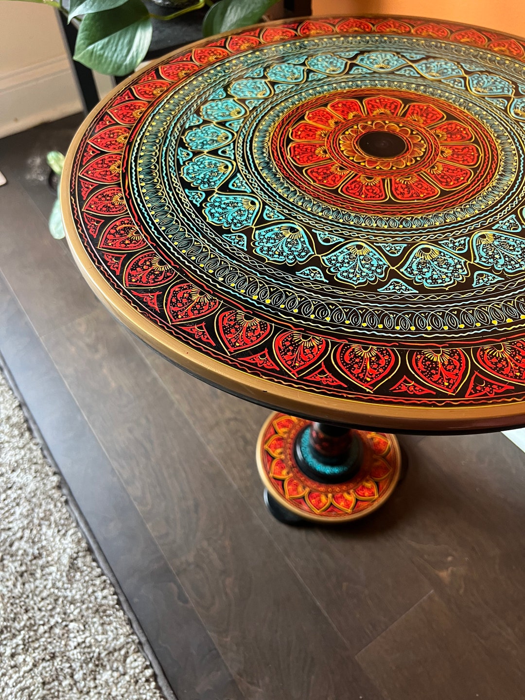 Round Side Table - Wooden Round Side Table - Handmade Side / End Table ...