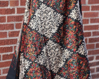 Elegant Wool Shawl and  Wrap - Embroidered Merino Wool - Woolen shawl - Woolen scarf - Woolen Wrap
