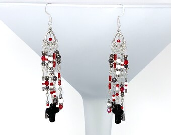 At the Cross - Hand Beaded Earrings