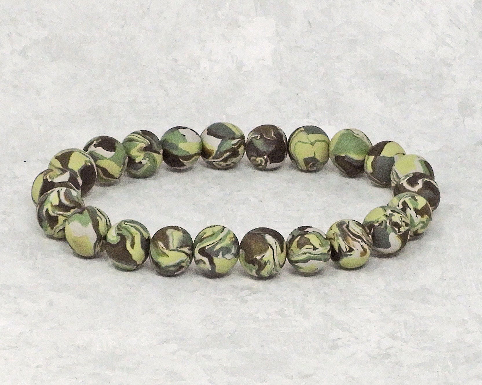 Desert Camo Handmade Clay Bead Bracelet Etsy