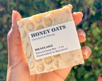 Soothe | Honey + Oatmeal Bar Soap for Sensitive Skin, Moisturizing, Gentle, Dry Skin, Self Care
