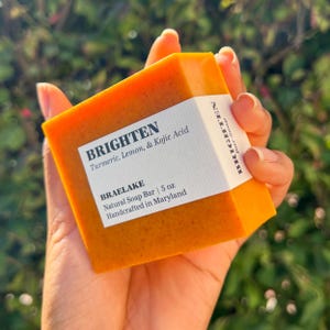 Turmeric Kojic Acid Soap Bar: Lemon Essential Oil, Radiant Skin (5oz)