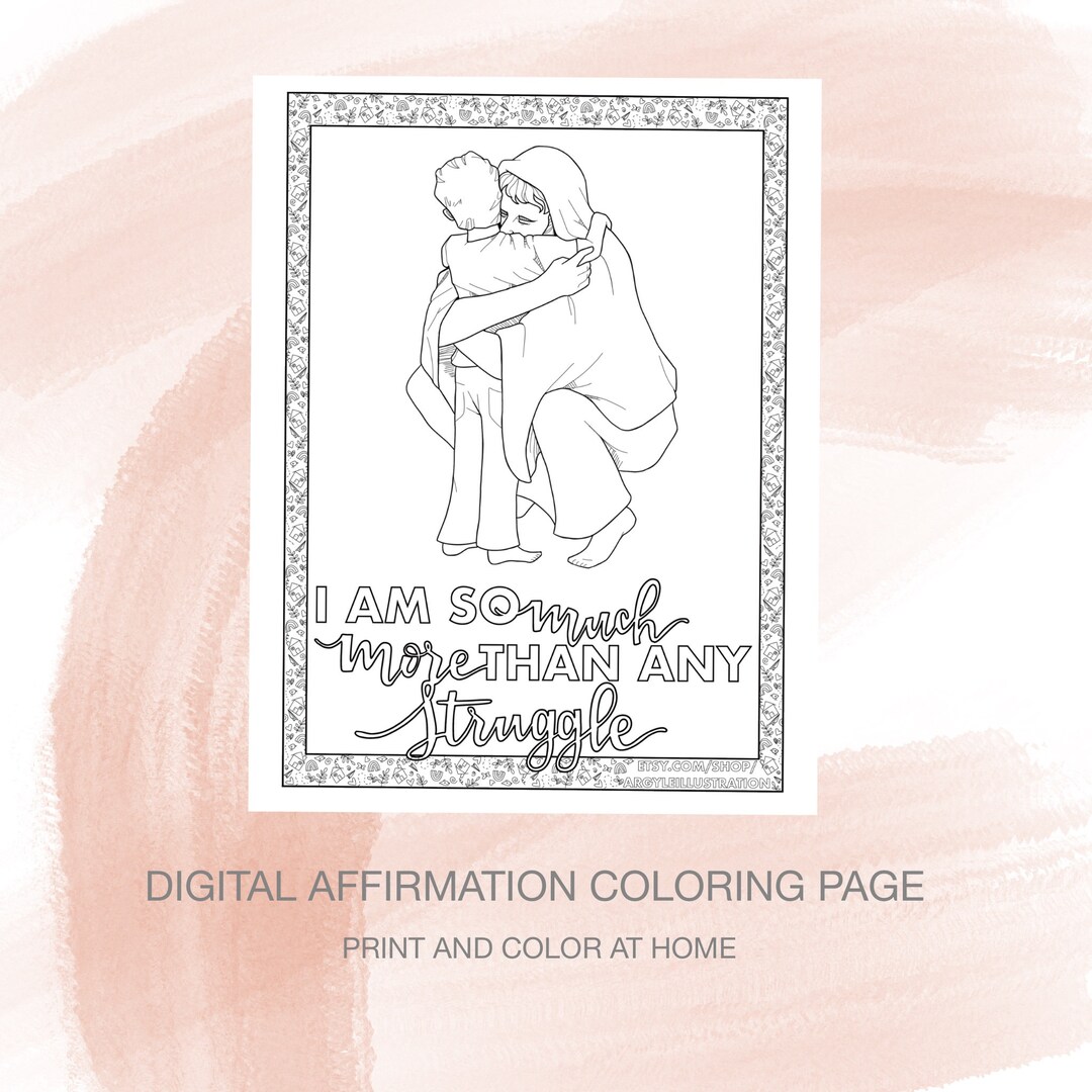 Printable Coloring Page of christ Hugging a Little Boy - Etsy
