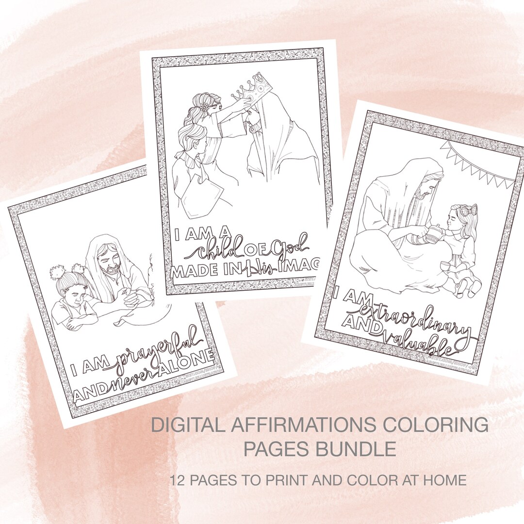 Printable Affirmations Coloring Pages Bundle - Etsy