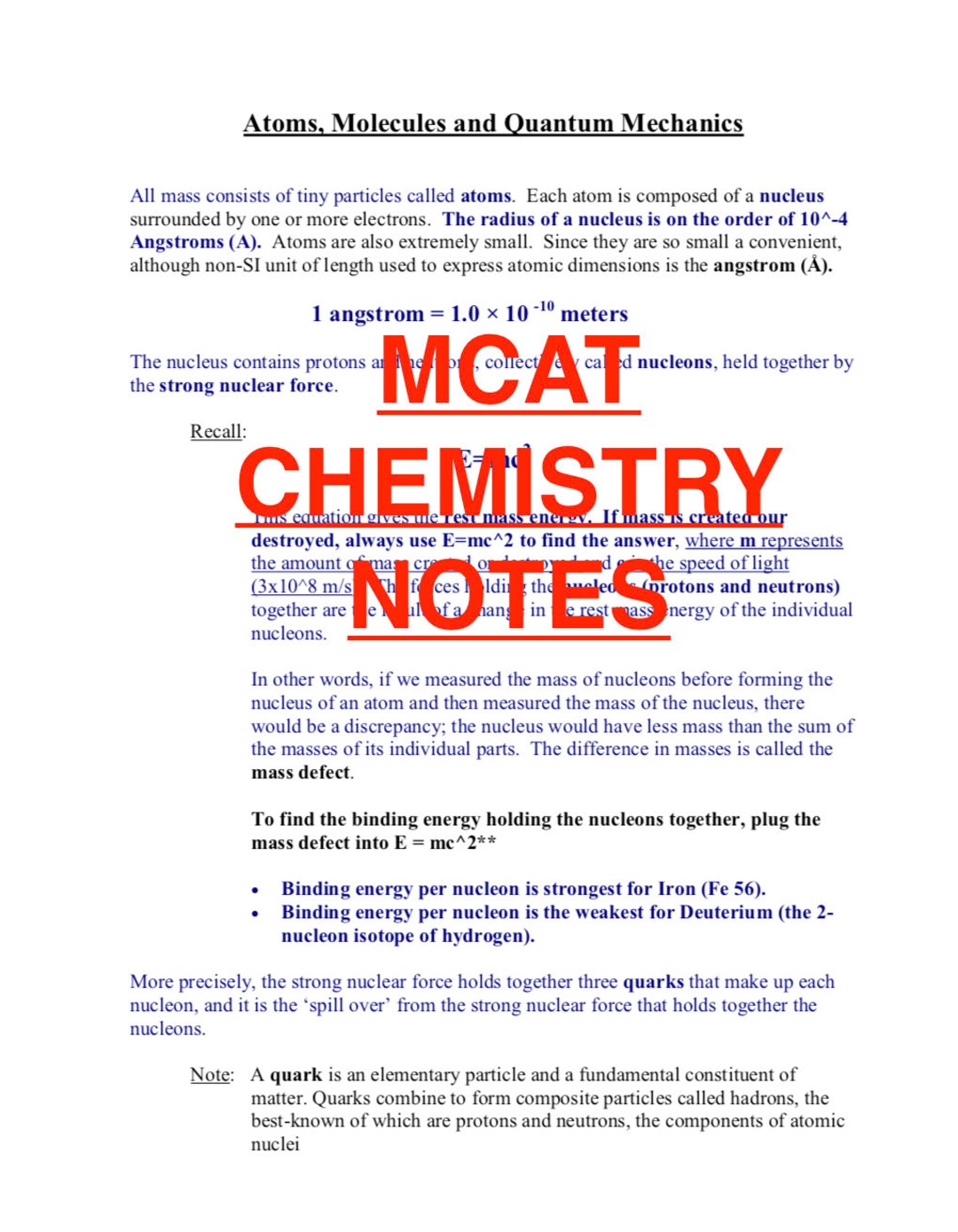 MCAT Chemistry Notes for a 515 - Etsy