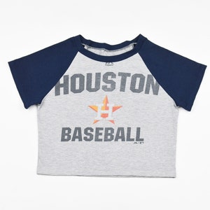 Houston Astros Refried Apparel Women's Cropped T-Shirt - Navy