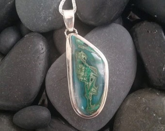 Chrysocolla Malachite Quartz Pendant {U.S. Mined}