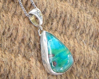 Turquoise + Purple Teardrop Pendant