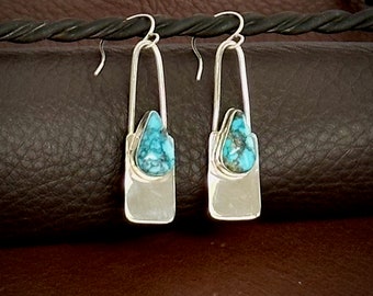 Turquoise and sterling silver earrings
