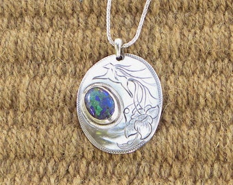 Horse Over Lapis Malachite Pendant