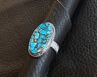Turquoise and Copper Turquoise Stone set in sterling silver