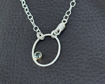Green Sapphire set in Gold & Sterling Silver