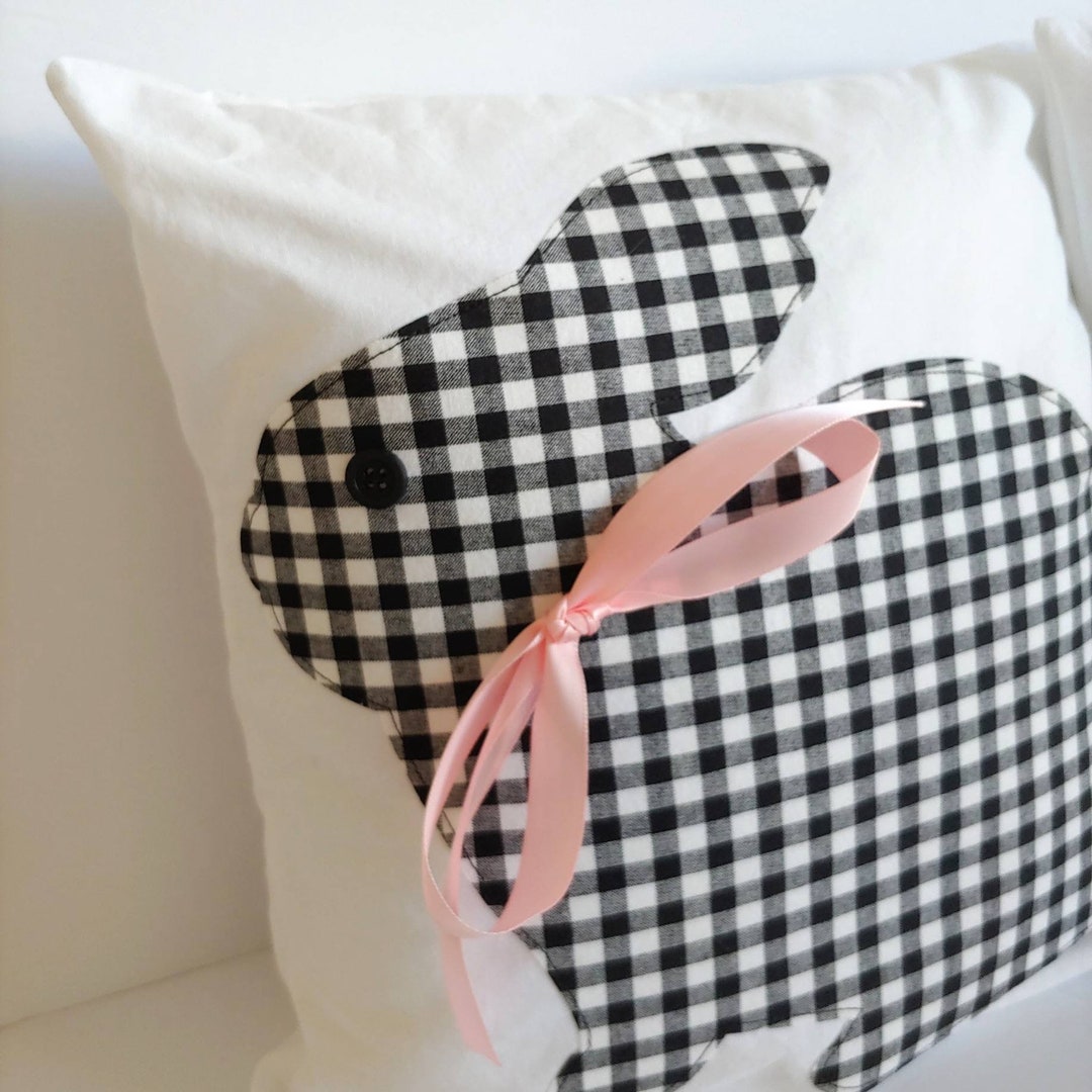 Easter Bunny Pillow Cover Farmhouse Bunny Pillow Cover Rabbit Pillow