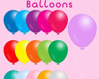 Balloon Clipart, Birthday Clipart, Birthday Balloons, Birthday Party Clipart, Digital Party Balloons, Commercial Use, Item CA05