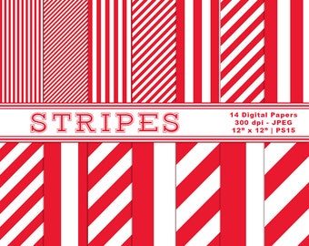 Stripe red and white | Etsy
