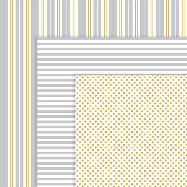 Silver and Gold Digital Paper Scrapbook Patterns Silver and | Etsy