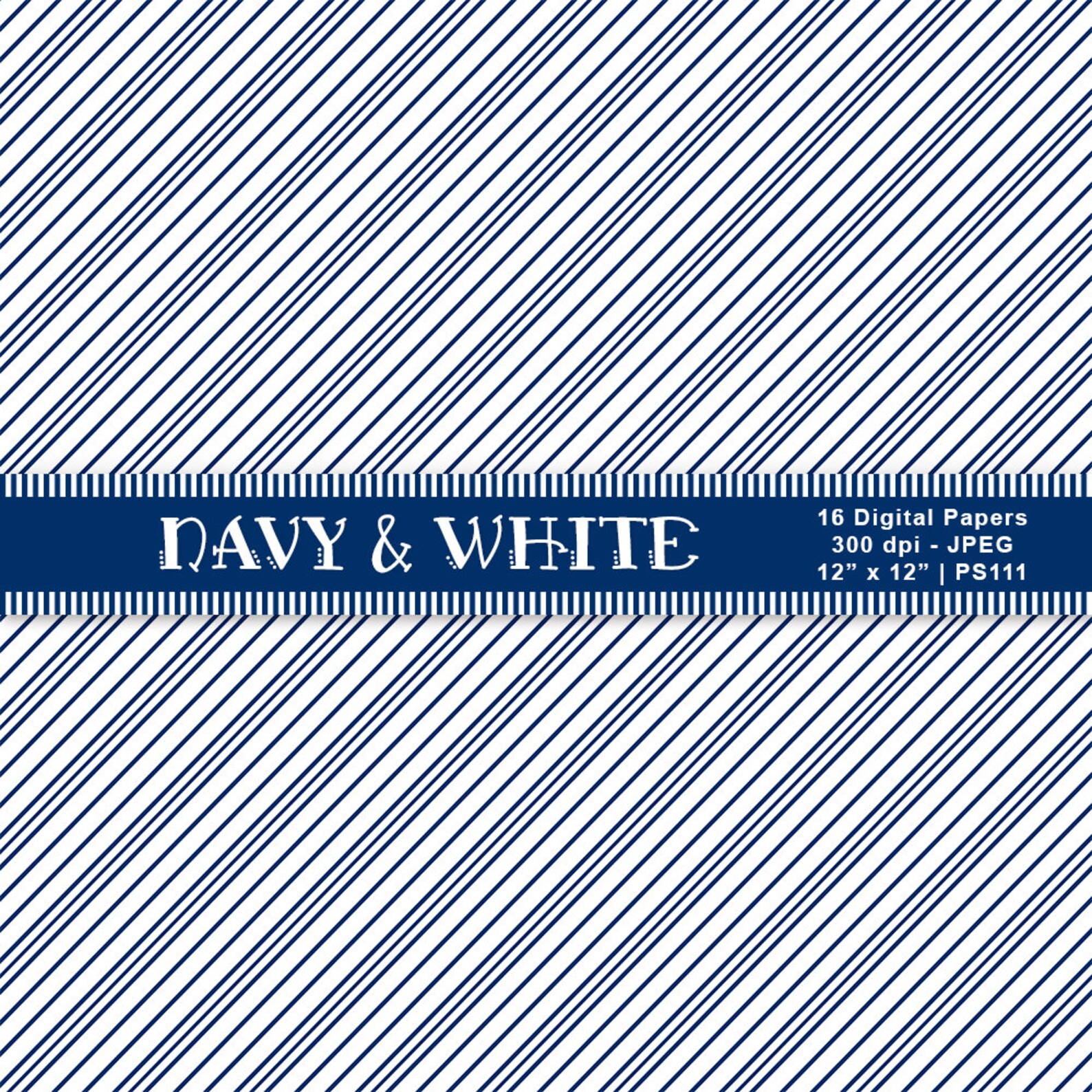 Navy & White Paper, Digital Scrapbook Papers, Navy Backgrounds, Navy ...