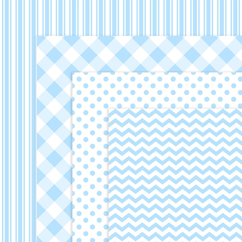 Baby Blue Digital Patterned Papers Baby Shower Baby Blue & Etsy