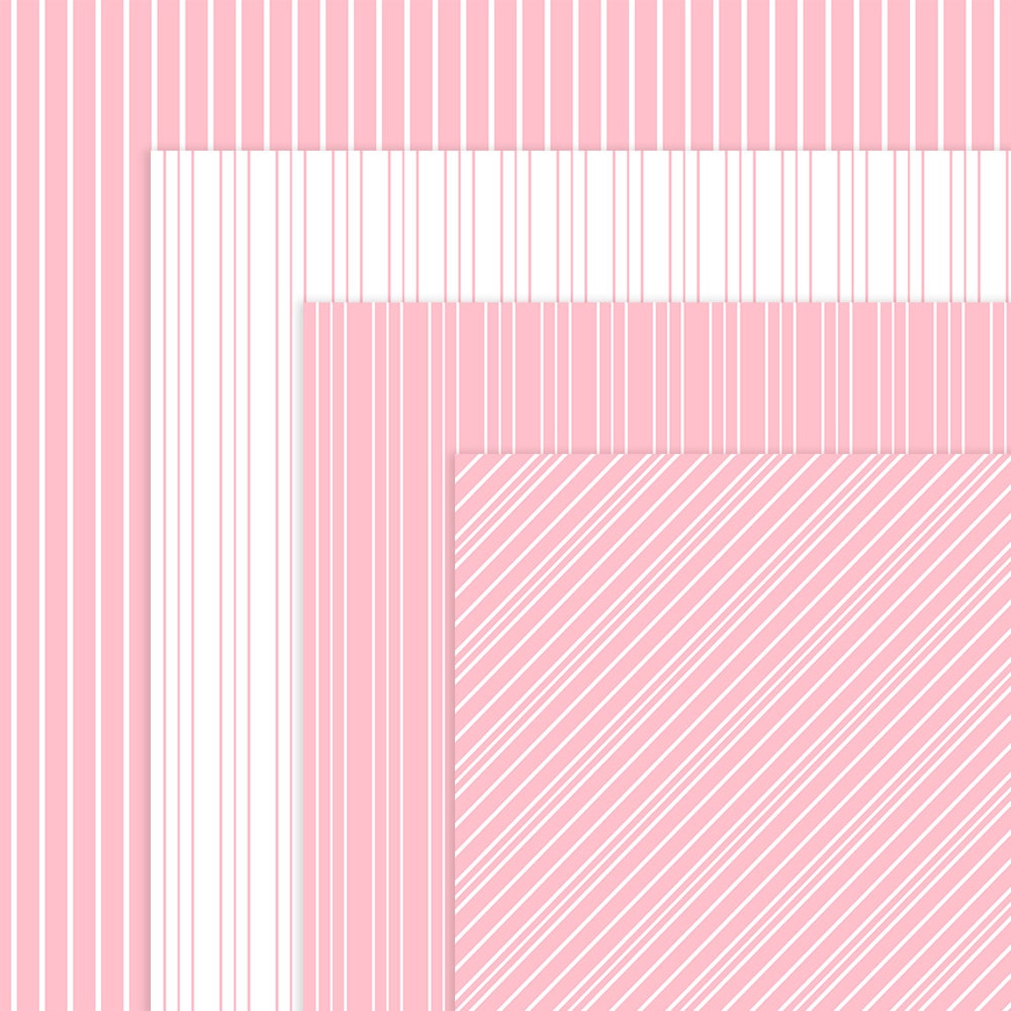 Pink Digital Baby Shower Papers Baby Pink & White Baby Girl Etsy
