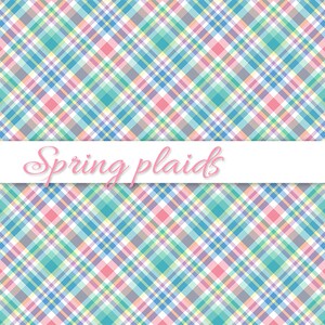Spring Plaids, Digital Easter Paper, Digital Plaid Paper, Spring Patterns, Scrapbook Paper, Easter Plaid Paper, Commercial Use, Item PS61 image 8