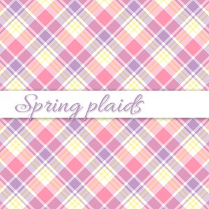 Spring Plaids, Digital Easter Paper, Digital Plaid Paper, Spring Patterns, Scrapbook Paper, Easter Plaid Paper, Commercial Use, Item PS61 image 6