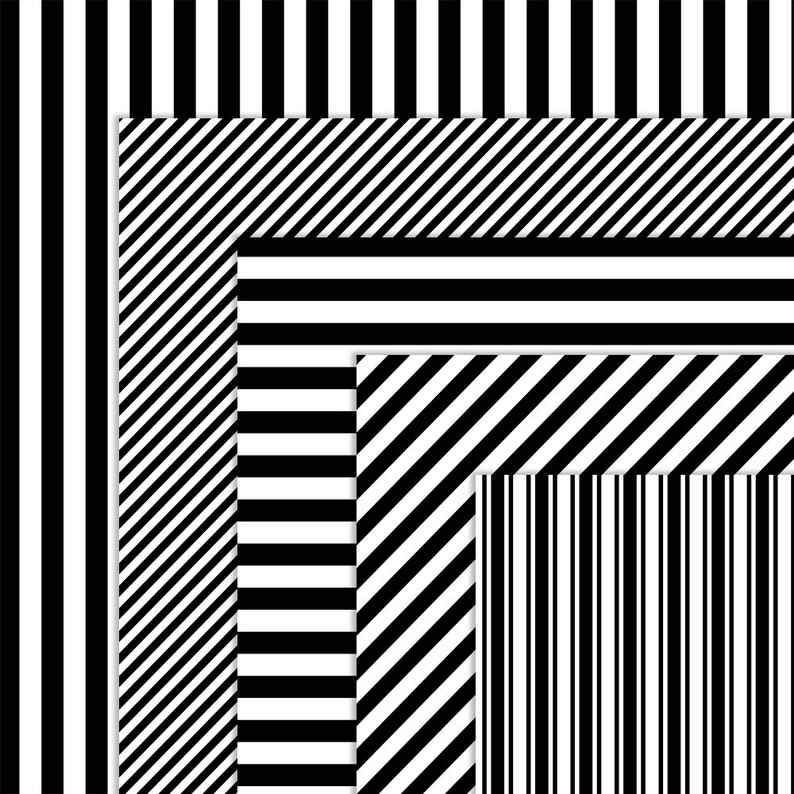 May include: Abstract geometric pattern with black and white stripes and diagonal lines. The pattern is layered, with smaller patterns nested within larger ones.