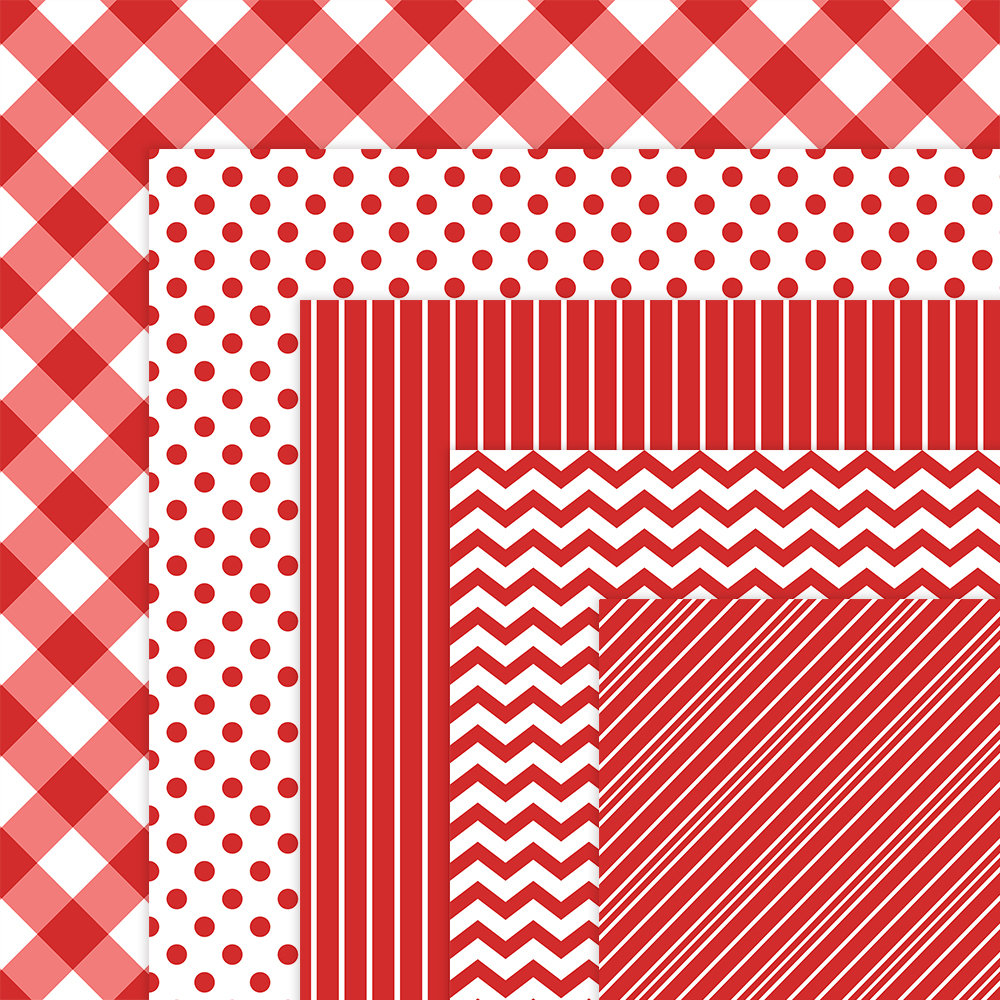 Red & White Digital Papers Red Backgrounds Scrapbook Paper Etsy